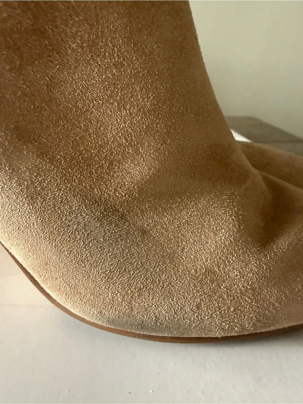 Nine West Fhayla Pointy Toe Booties - Light Natural Suede - Sz 6